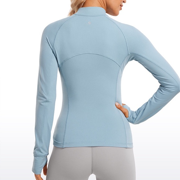 NWT CRZ YOGA Brushed Thumbhole Quarter Zip Long Sleeve Athletic Top Women’s M - Picture 2 of 8